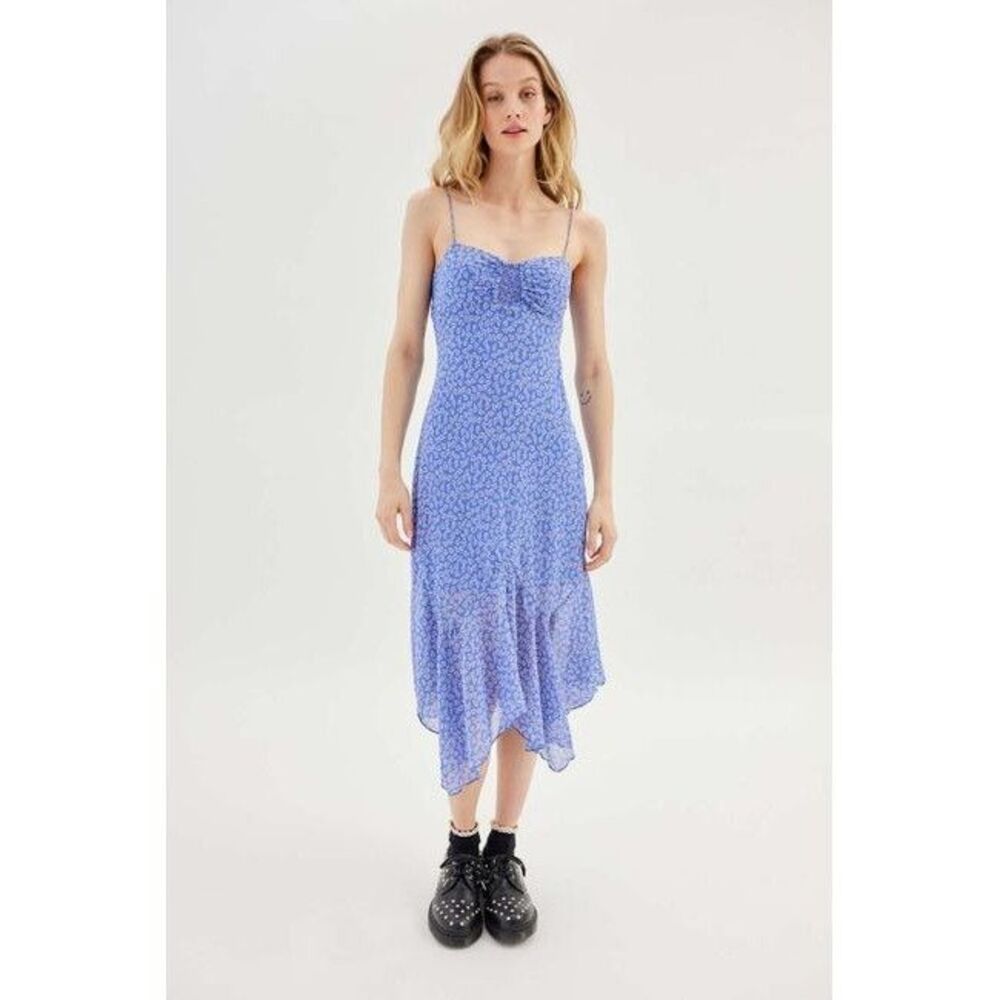 Urban Outfitter UO Scarlett Ruffle Midi Dress Smocked Cami Floral XL New 280033